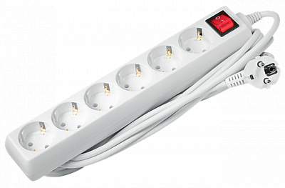 Купить Удлинитель EX-06GS-500 (6розеток, 5.0м., заземл., вкл) JAZZway