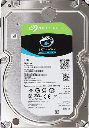 Купить Жёсткий диск 6Тб SEAGATE SkyHawk ST6000VX001 для систем видеозаписи, 3.5"/5900 rpm/256Mb/SATA-III 