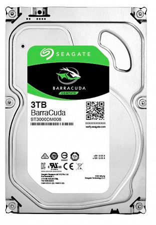 Купить Жёсткий диск 3Тб SEAGATE Barracuda ST3000DM008, 3.5", 7200 rpm, объем кэш-памяти кэш 64Mb, интерфейс