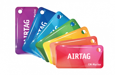 Купить Брелок AIRTAG EM-Marine Standard (голубой) бесконтактный. Антибактериальное (противомикробное) покры
