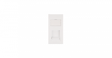 Купить Вставка NIKOMAX, британский формат, 25x50мм, 1 порт, под модули Keystone, со шторкой, белая