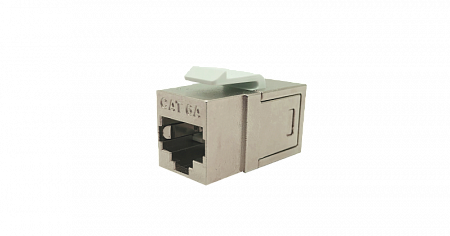 Купить Соединитель NIKOMAX типа Keystone, Кат.6а (Класс Ea), 500МГц, RJ45-RJ45 (8P8C), полный экран, металл