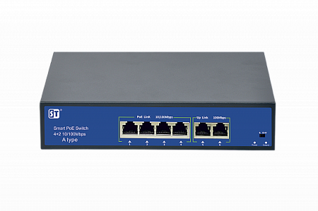 Купить Коммутатор ST-S45POE(2M/78W/AB) Switch POE 4-х портовый,для обеспечения проводных сетей напряжением 