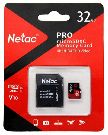 Купить Карта памяти microSD 32Gb P500 Netac Extreme Pro + SD ADAPTER