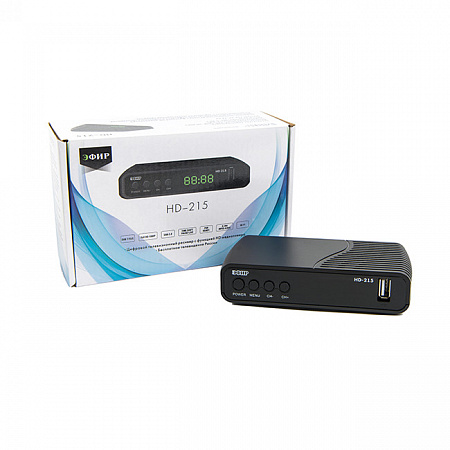 Шаблон ALT 
Купить Ресивер ЭФИР HD-215 цифровой, пластик, дисплей DOLBY DIGITAL. формат DVB T/T2, формат DVB-C, до 1080
