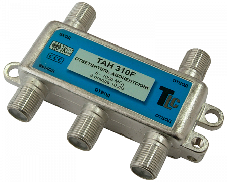 Шаблон ALT 
Купить Ответвитель TAH 324F на 3 отвода на 24 dB,5-1000MHz, F-разъем. TLC
