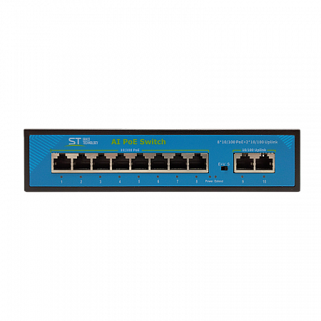 Купить Коммутатор ST-S180POE (2M/100W/А) PRO, Switch POE 8-ми портовый для обеспечения проводных сетей нап