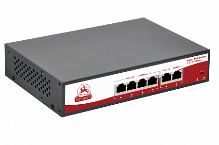 Купить Коммутатор PoE Sarmatt SR-PS0420FBL 6 портов